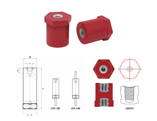 Spacing Stud Bolts Type CS/P with Hexagonal Base