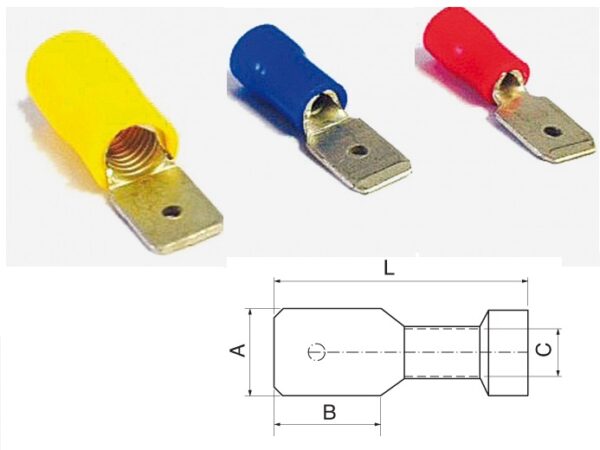 Pre-Insulated Push on Terminals (Male)