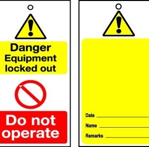 RLOT1 Disposable Lockout Tags - Yellow Caution Blank Reverse