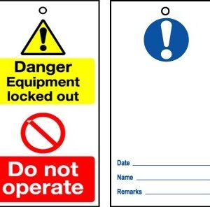 RLOT3 Disposable Lockout Tags - Reverse Blue WARNING Symbol