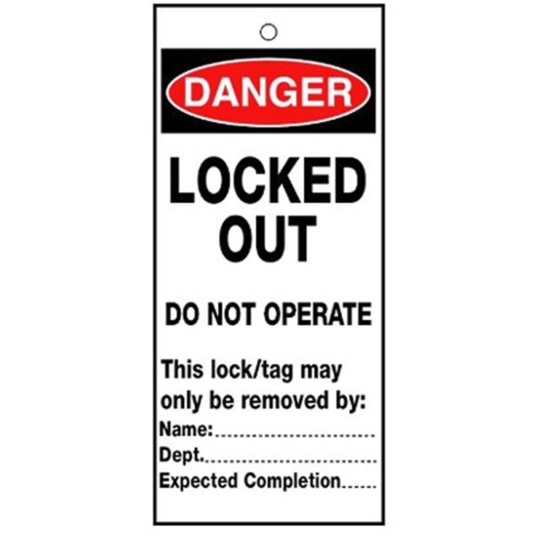 RLTT09B Lockout Safety Tags - 'Danger Locked Out'